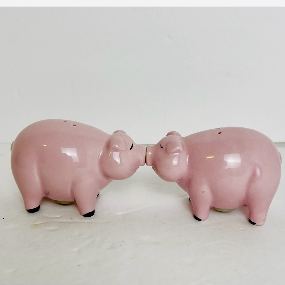 Pink Pig Salt and Pepper Shakers 4” ceramic